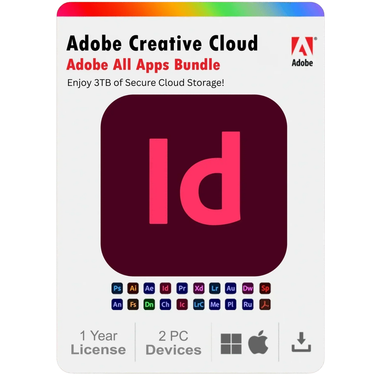 Adobe InDesign 2025 1 Year Subscription For Windows And Mac 2PC