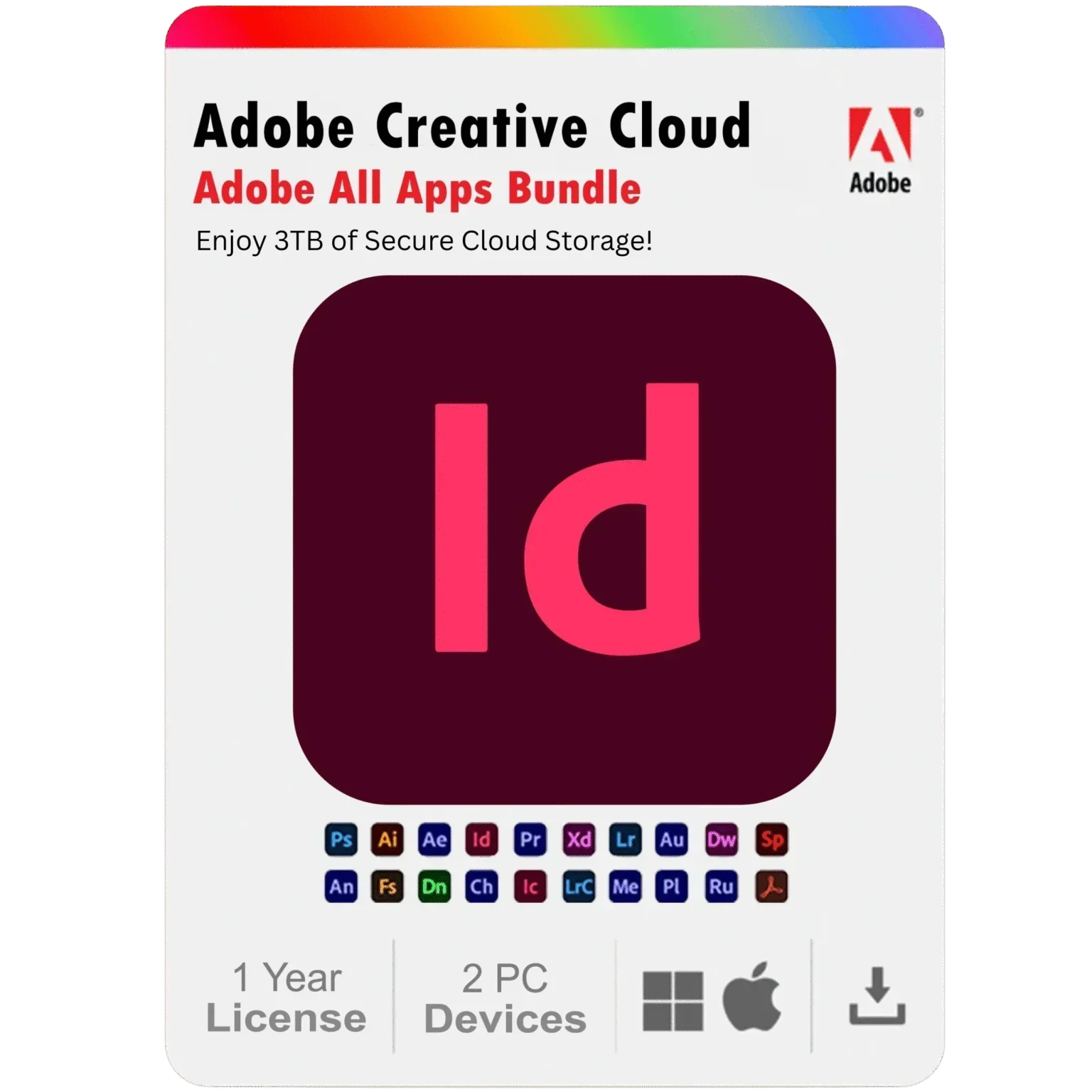 Adobe InDesign 2025 1 Year Subscription For Windows And Mac 2PC