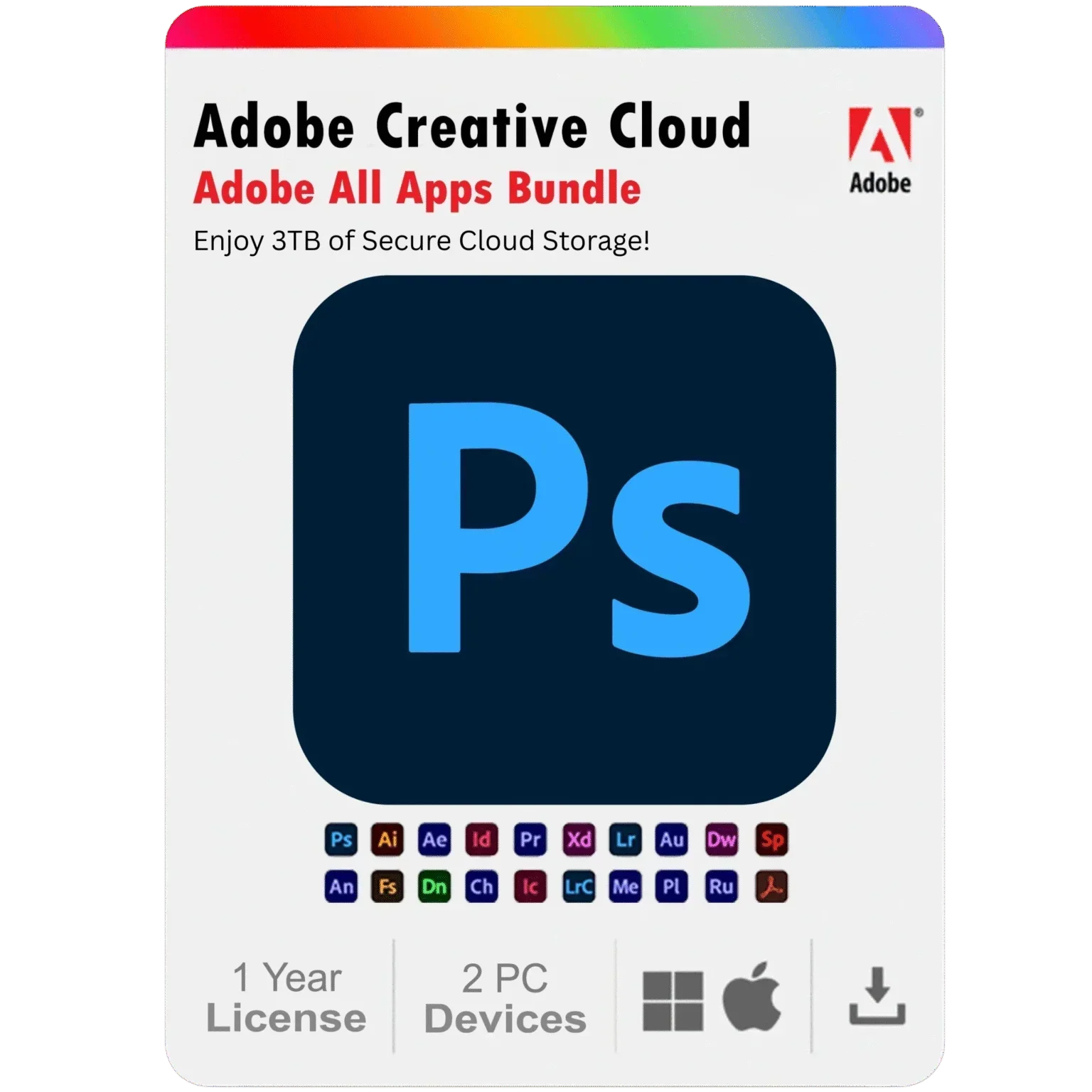 Adobe Photoshop 2025 1 Year Subscription For Windows And Mac 2PC