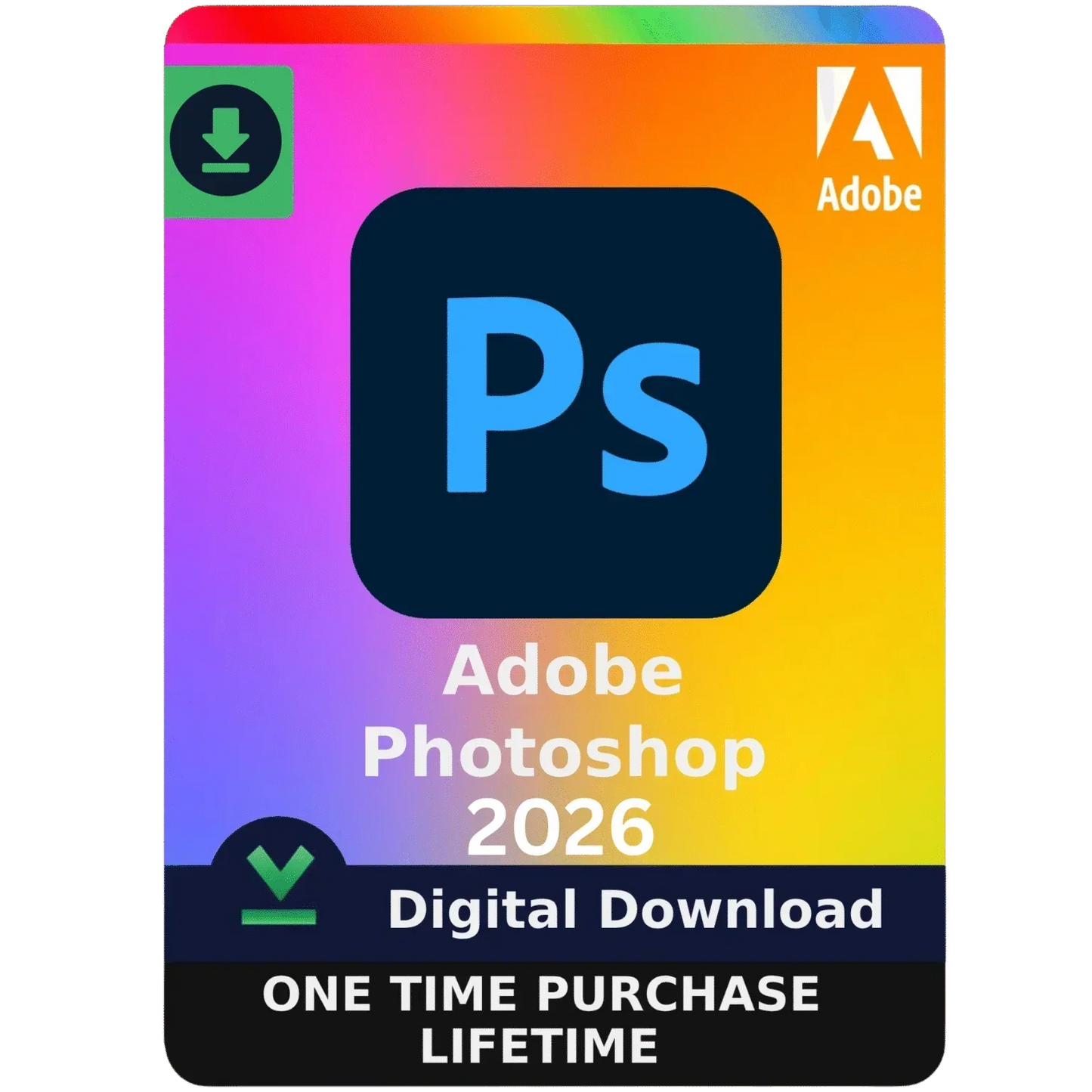 Adobe Photoshop 2026 With Lifetime License For Windows 2 PC/Laptop