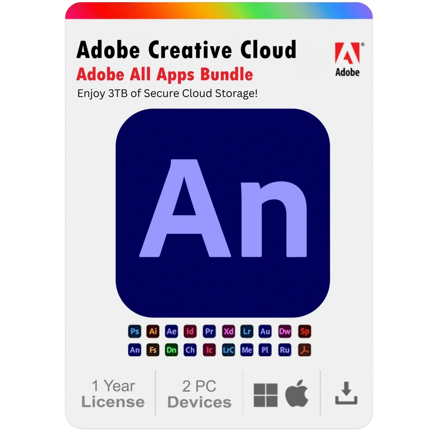 Adobe Animate 2025 1 Year Subscription For Windows And Mac 2PC